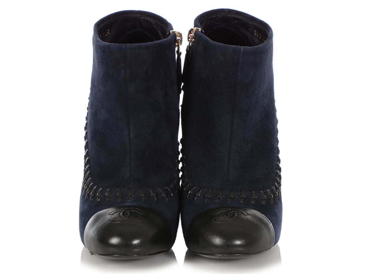 chanel suede ankle boots