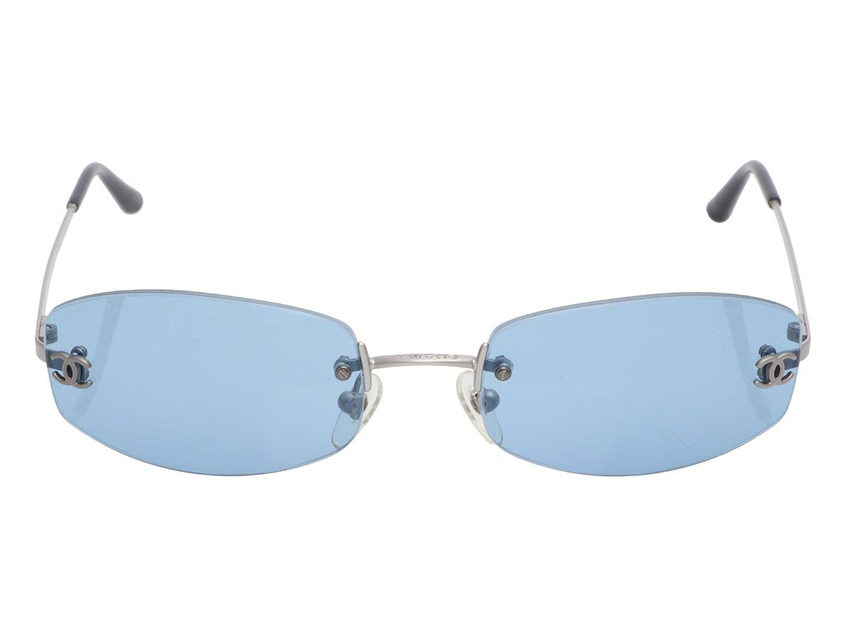 Chanel 2000s Rhinestone Rimless Sunglasses  INTO