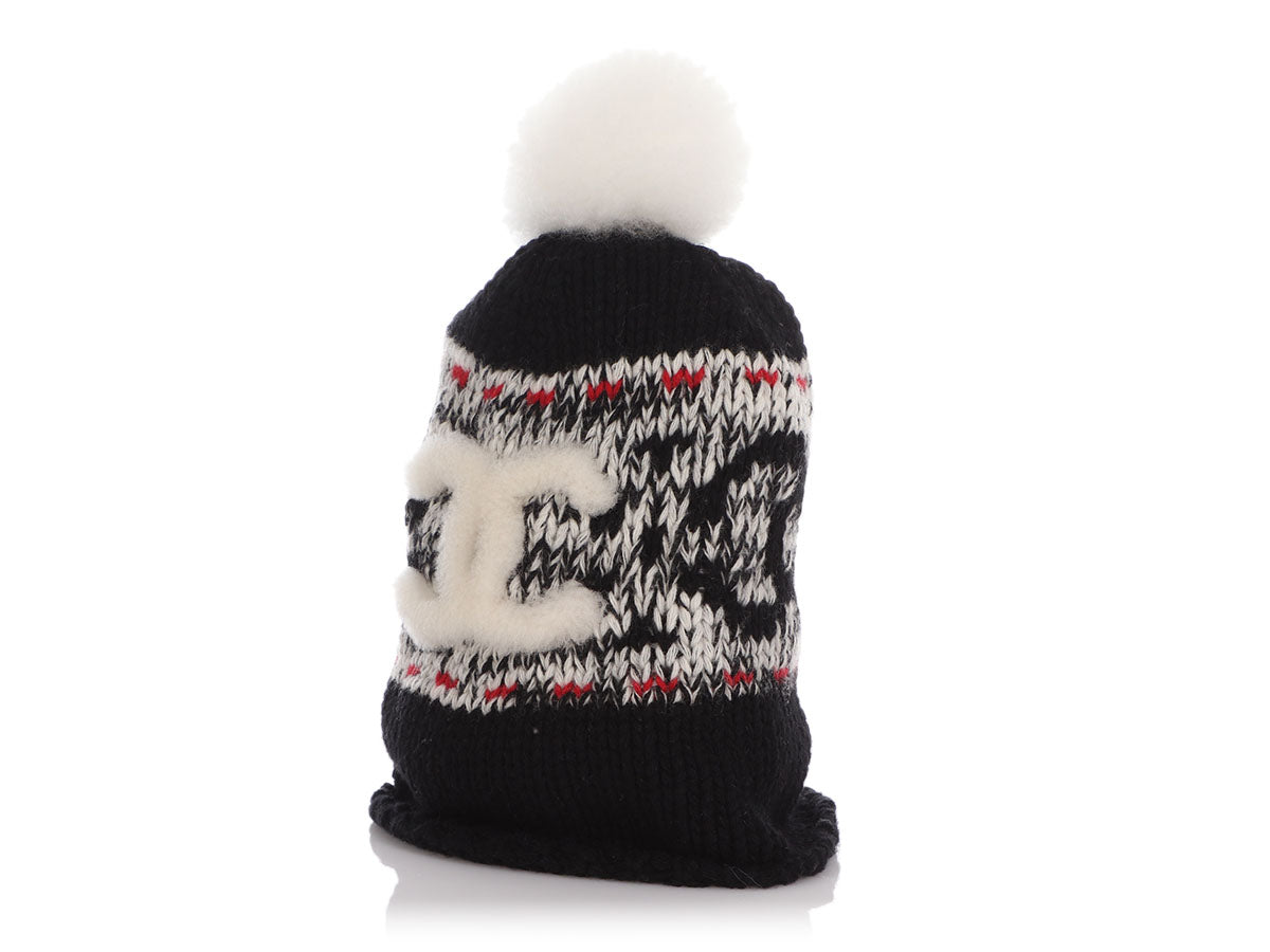 Chanel Black x Grey Cashmere CC Logo Beanie Skull Cap Ski Hat 53ck325s at  1stDibs  chanel ski hat