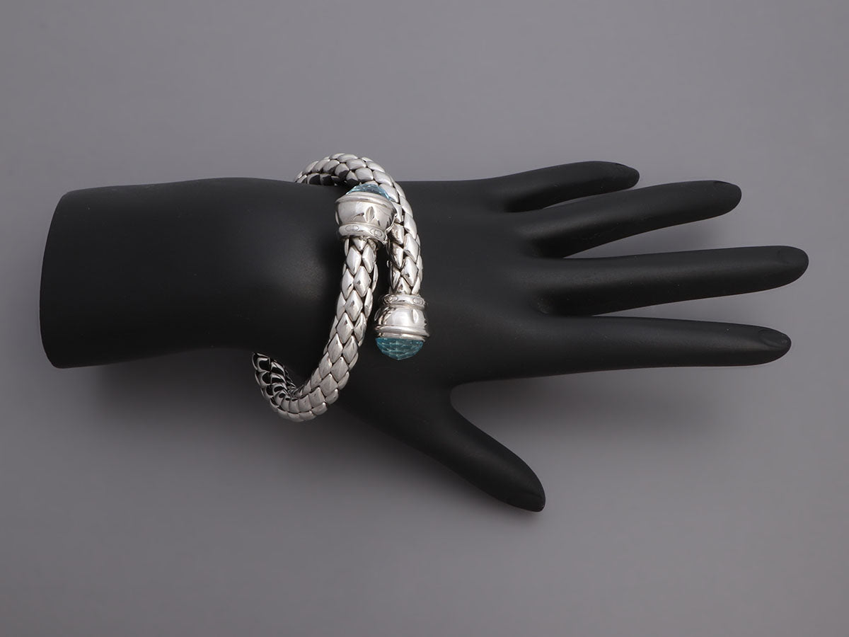 Chimento Sterling Silver Blue Topaz Flexible Bracelet
