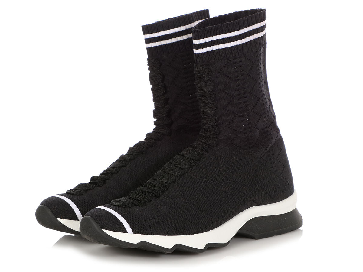 black and white sock sneakers