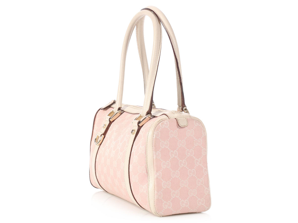 Gucci Pink Monogram Boston Bag - Ann's 