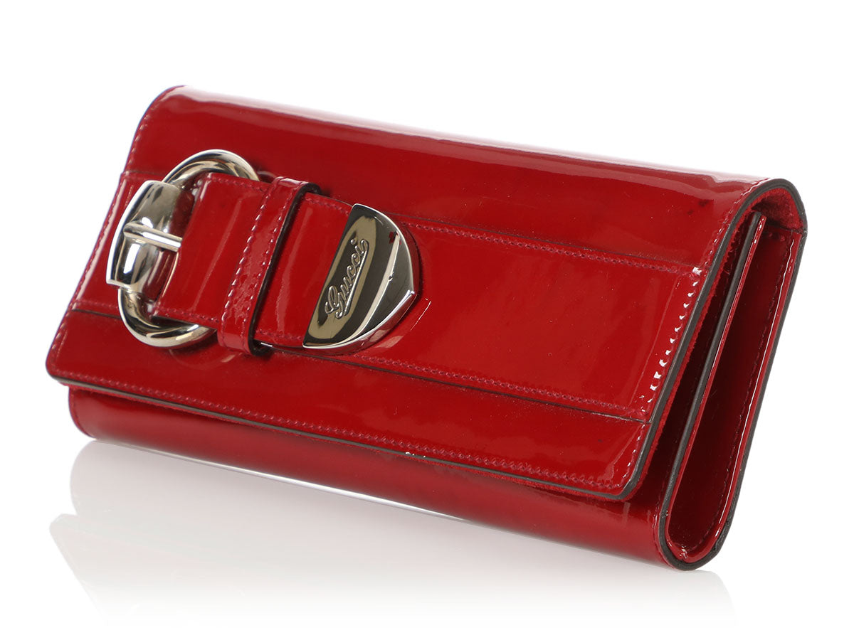 red patent clutch