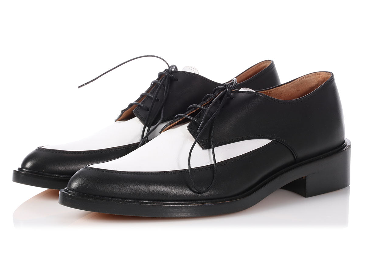 Givenchy Black and White Derby Shoes 
