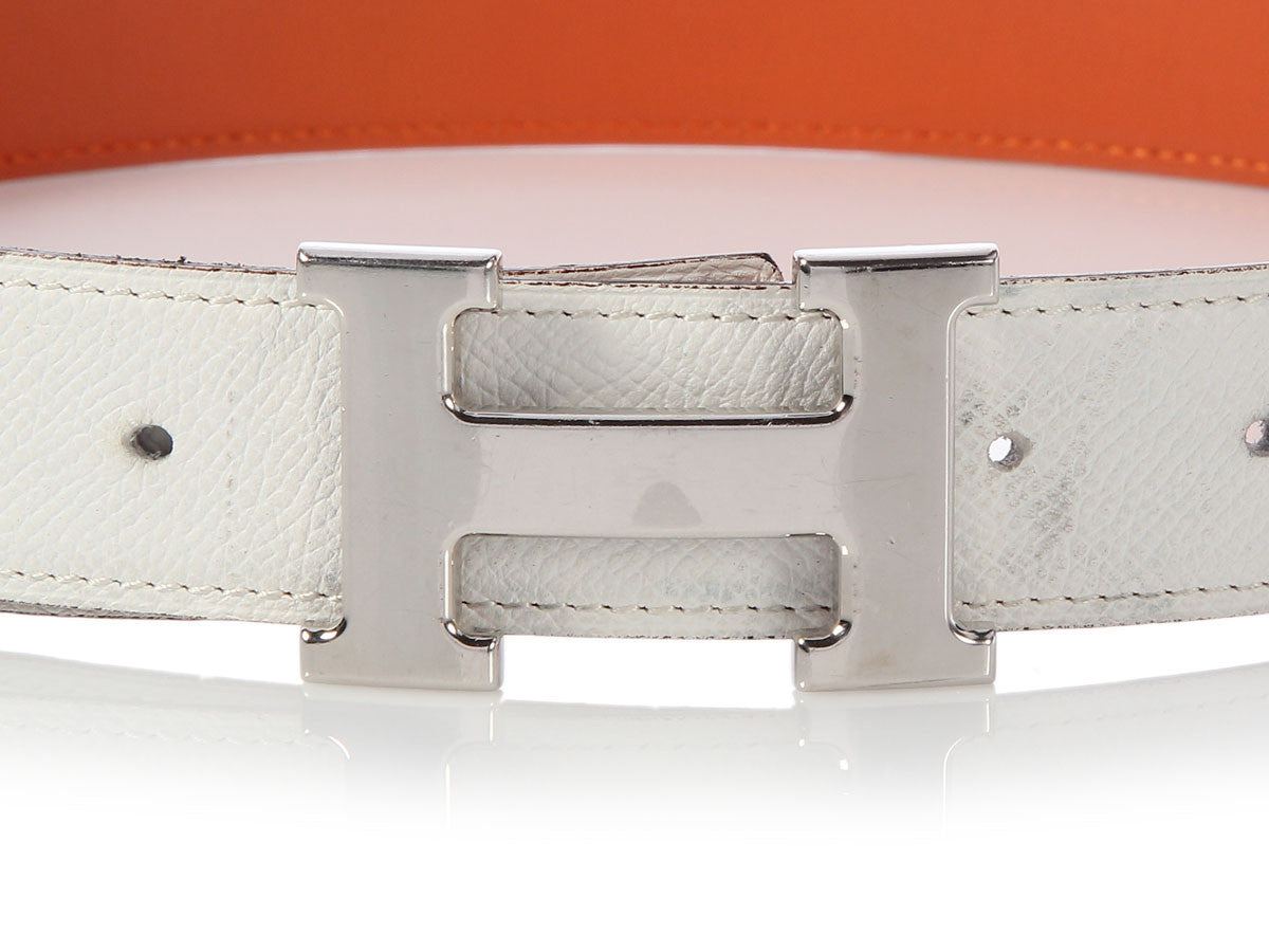 hermes silver buckle belt