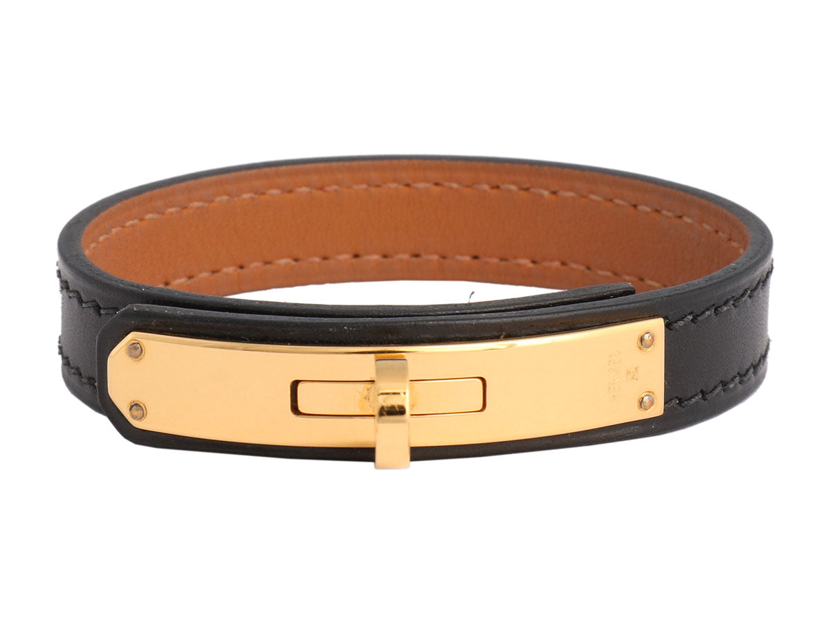 hermes black leather bracelet