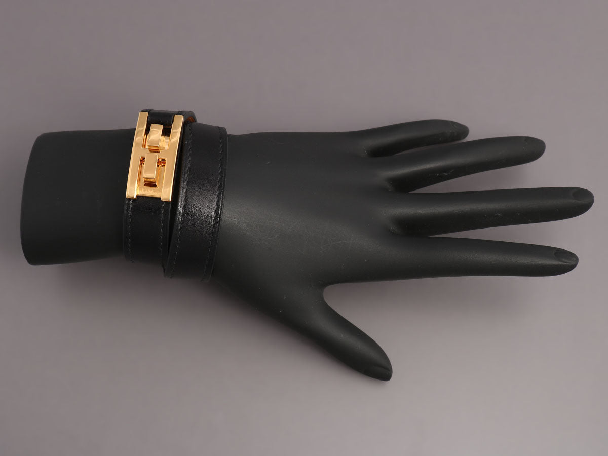 Hermès Black Drag Double Tour Bracelet 