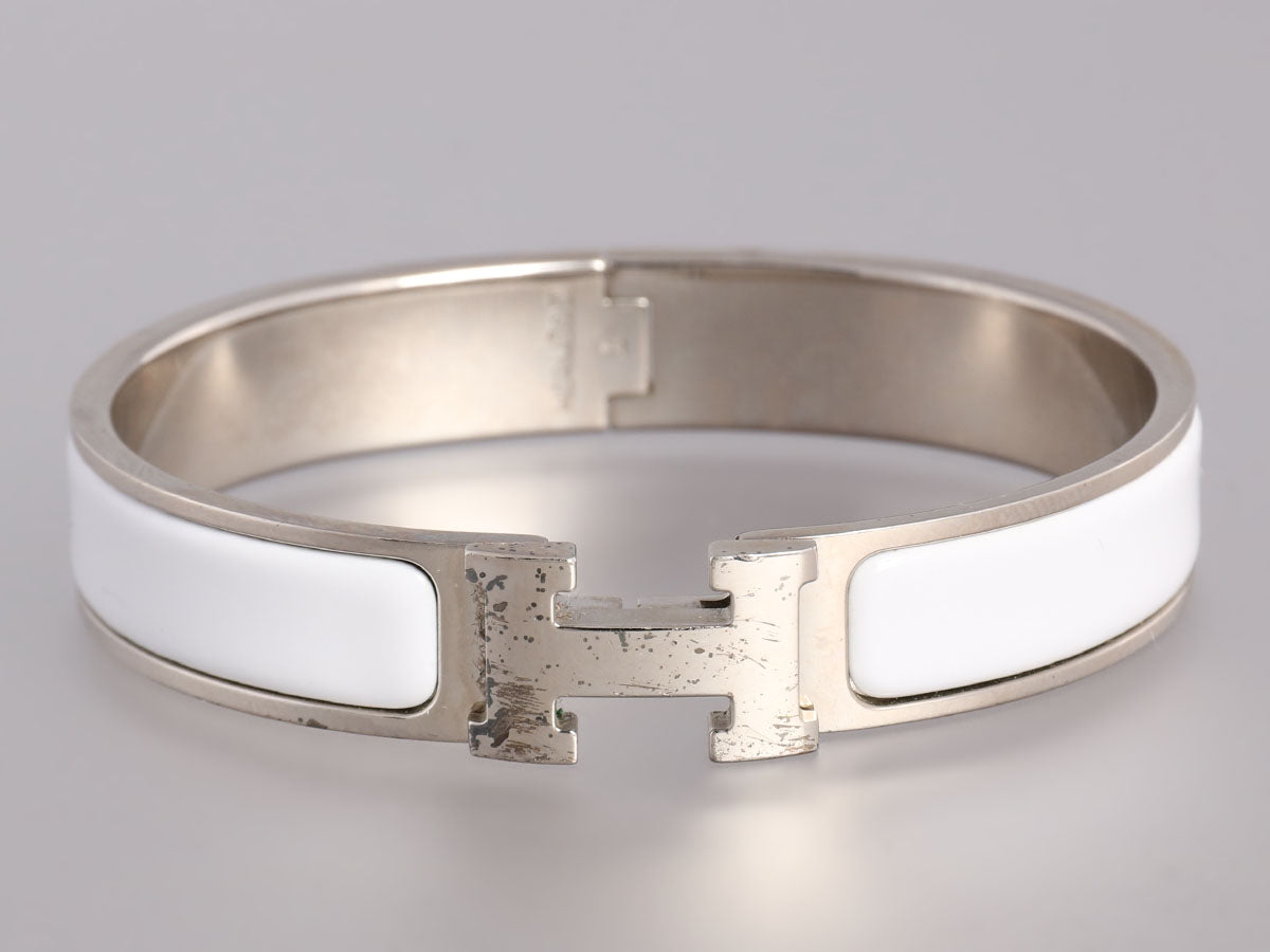 hermes bracelet white and silver
