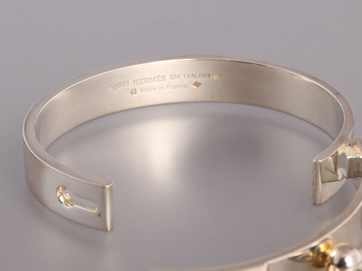 hermes collier de chien bracelet silver