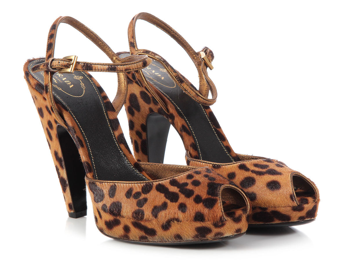 leopard peep toe pumps