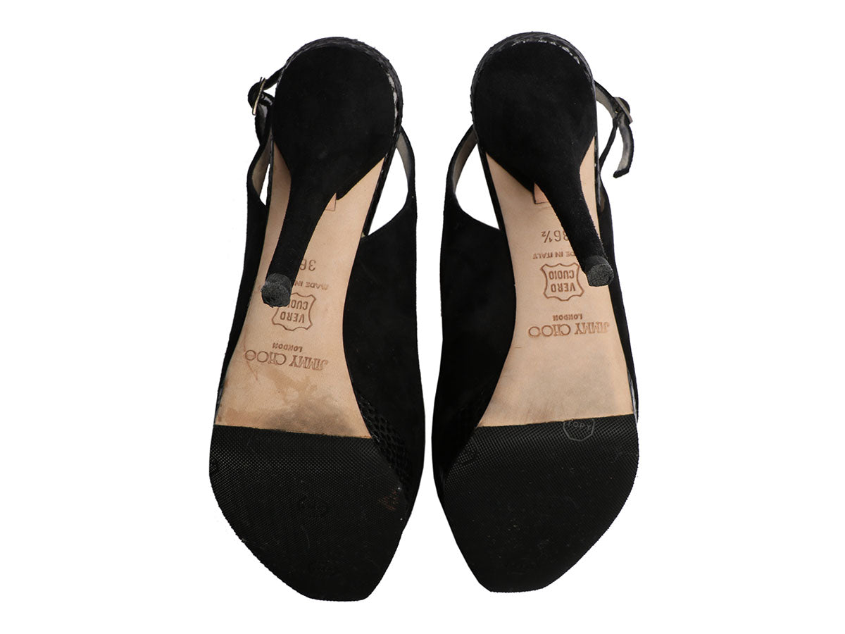 black suede slingback shoes