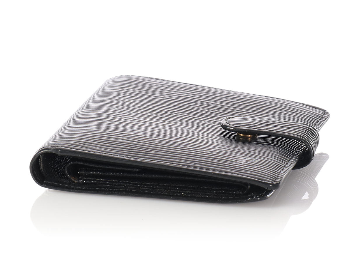 Louis Vuitton Black Epi Porte Billets Compact Wallet - Ann&#39;s Fabulous Closeouts