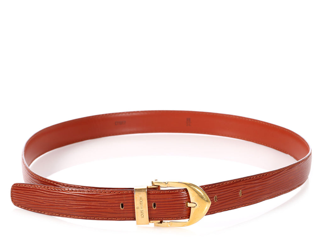 Louis Vuitton Brown Epi Leather Skinny Classique Belt - Ann&#39;s Fabulous Closeouts