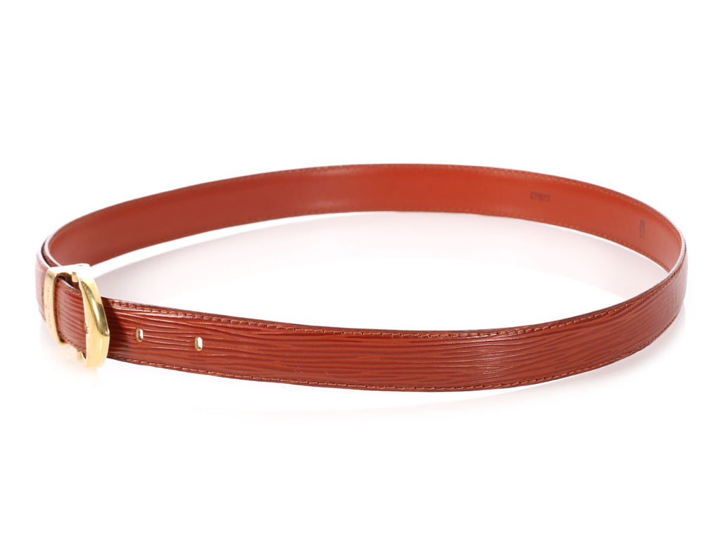 Louis Vuitton Brown Epi Leather Skinny Classique Belt - Ann&#39;s Fabulous Closeouts