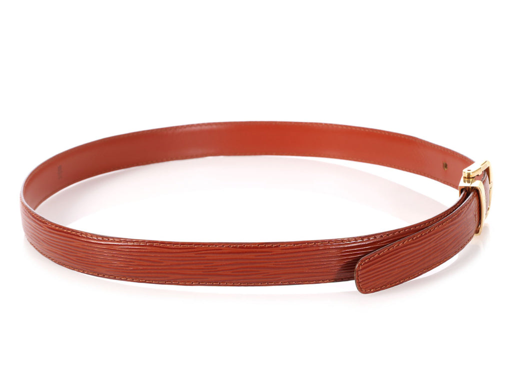 Brown Epi leather Louis Vuitton Epi Skinny Classique belt with