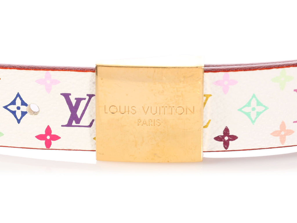 Louis Vuitton White Multicolor Monogram Belt - Ann&#39;s Fabulous Closeouts