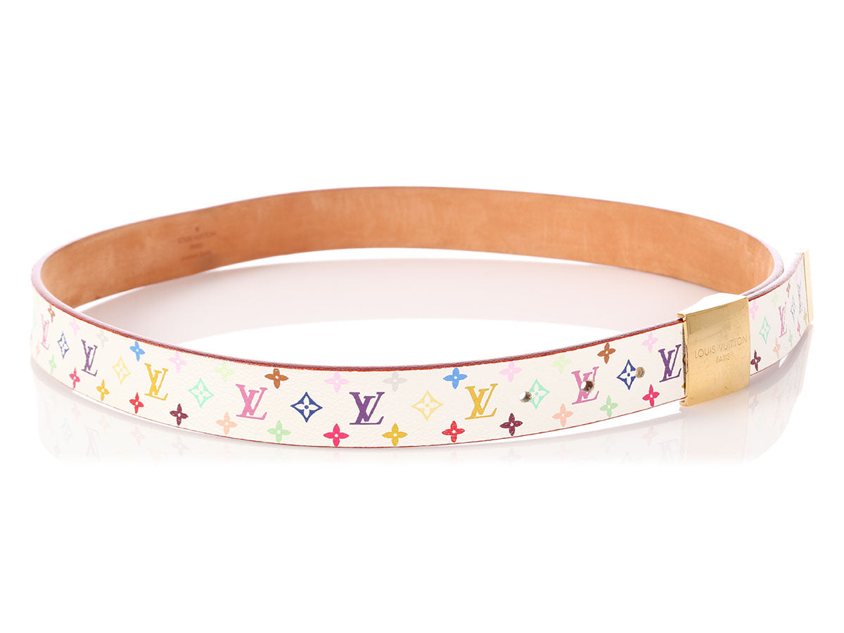 Louis Vuitton White Multicolor Monogram Belt - Ann&#39;s Fabulous Closeouts