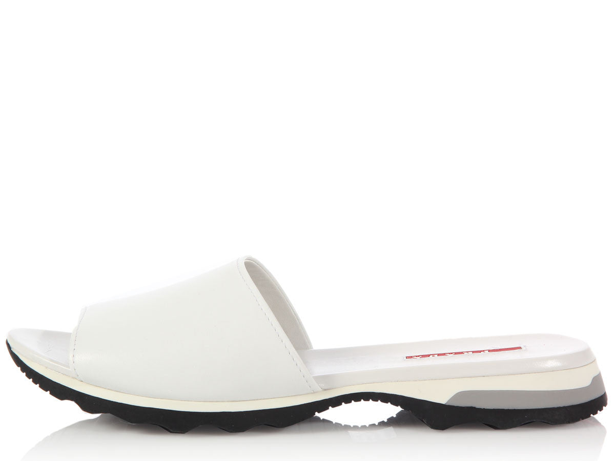 white prada slides