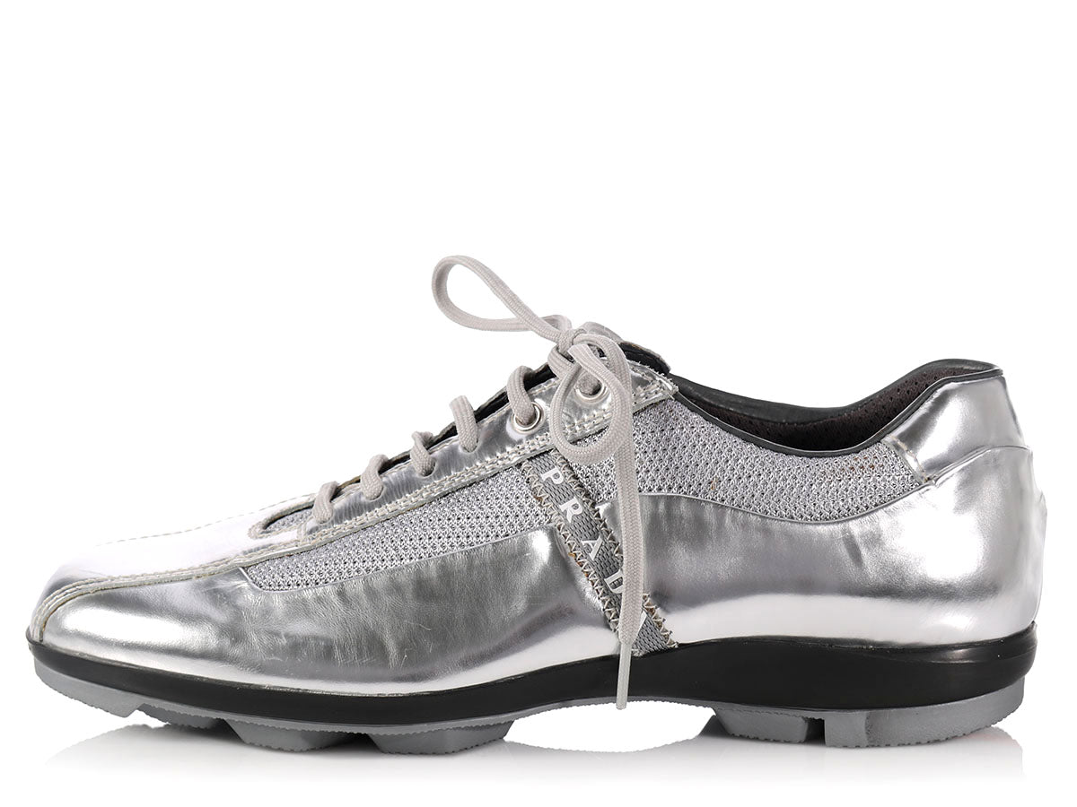 prada silver sneakers