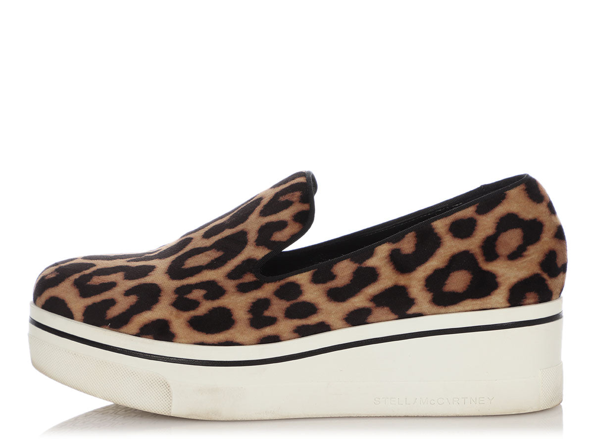 Stella McCartney Velvet Leopard Binx Platform On Sneakers - Ann's Fabulous