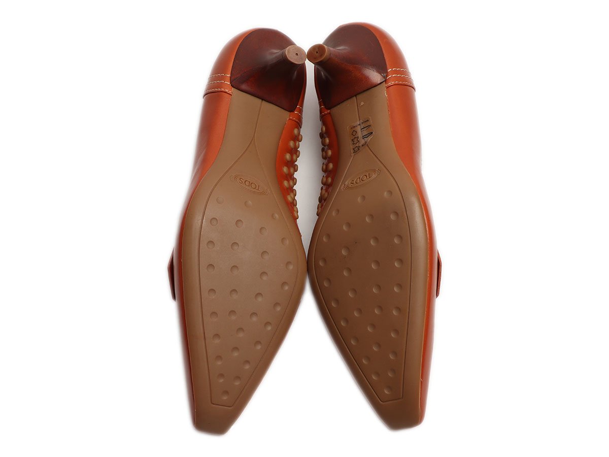 Tod s Orange Novak Moccasin Pumps