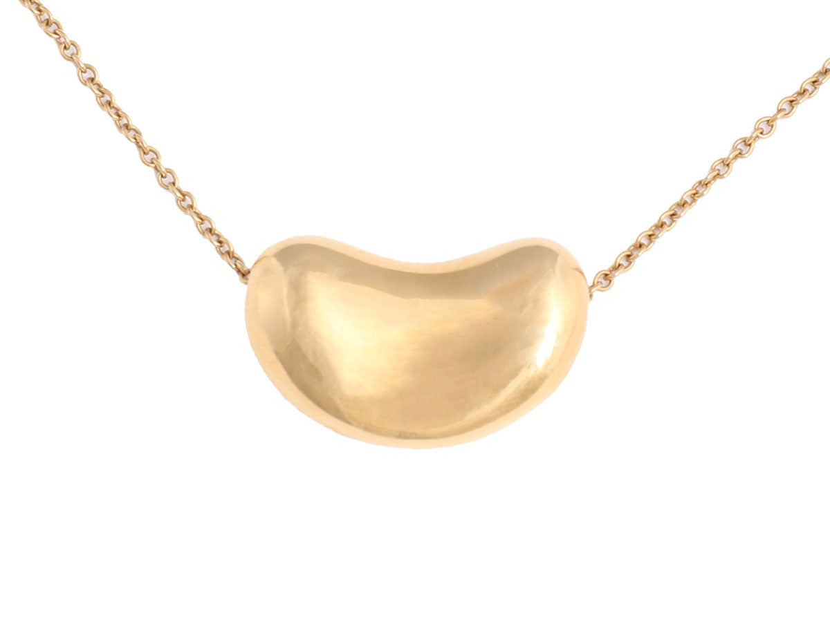 tiffany bean gold necklace