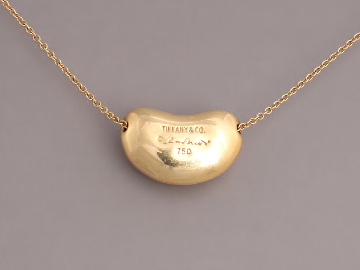 tiffany and co gold bean necklace