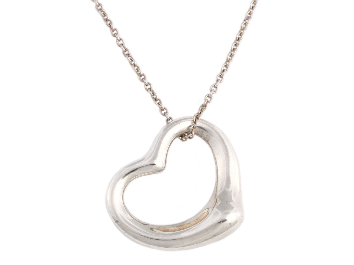 tiffany open heart necklace silver