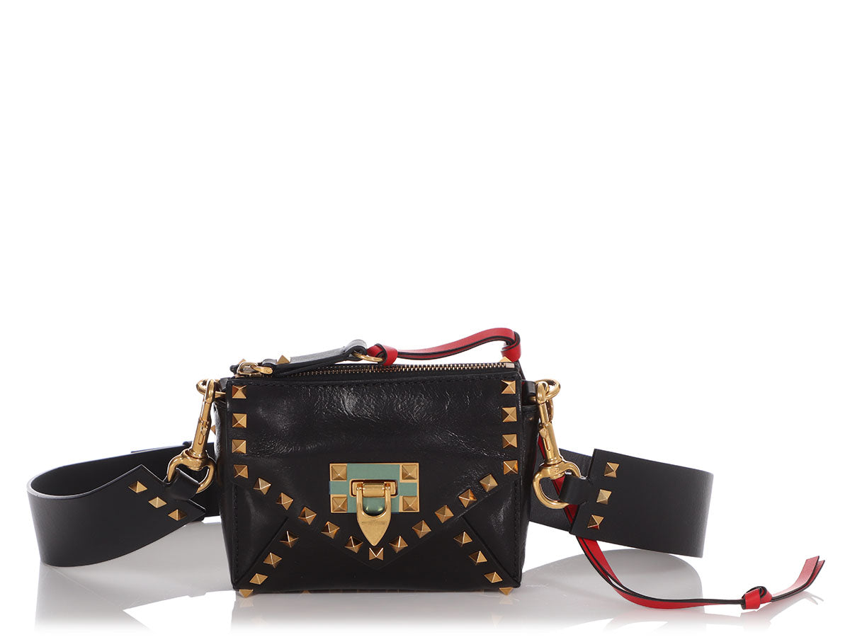 Valentino Small Black Spike Crossbody - Anns Fabulous Closeouts product image