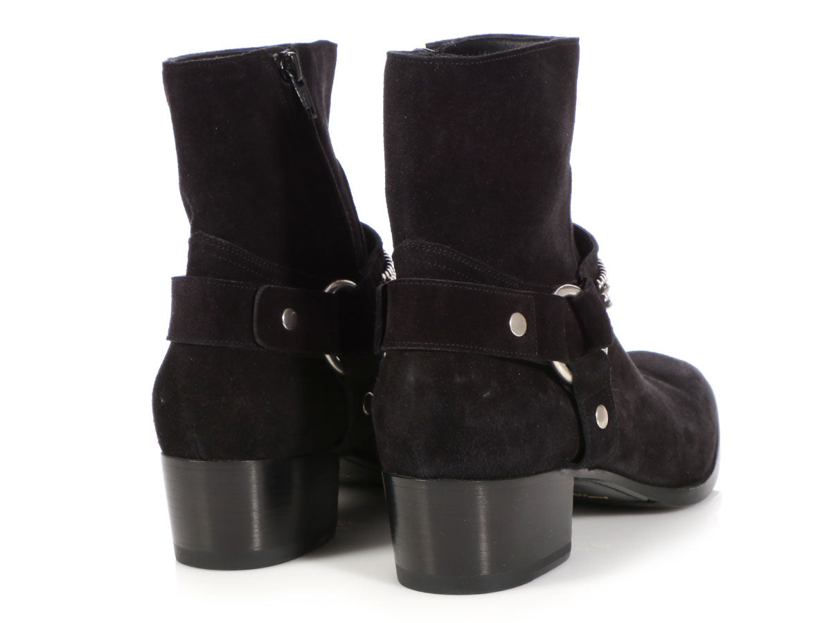 saint laurent suede ankle boots