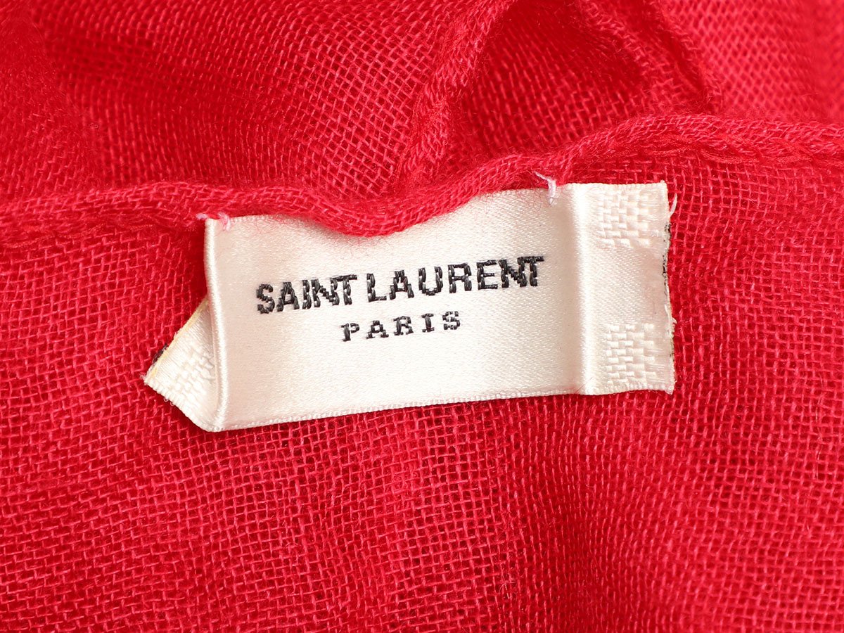 Saint Laurent Red Cashmere Silk Shawl