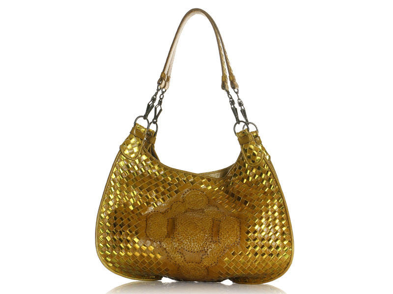 Bottega Veneta Gold Metallic Bag - Ann's Fabulous Closeouts