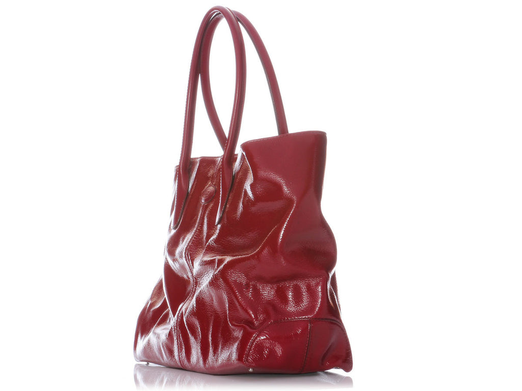 Tod's Large Red Patent D Shopper