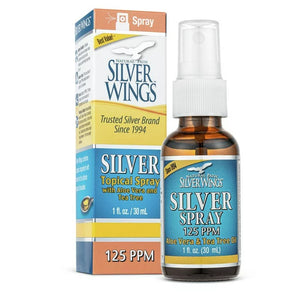 Silver Wings Colloidal Silver      150 ppm Dietary Supplement Topical Spray with Aloe Vera and Tea Tree 1 fl oz - Eden Valley Country Store