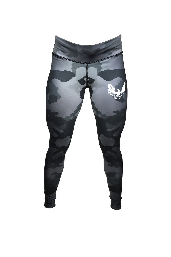 Women's Grey camo gym leggings - by getmybodyfit – Getmybodyfit