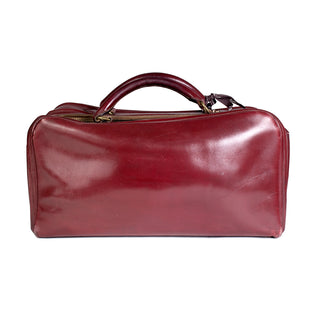 1940s Rouge Leather Travel Bag