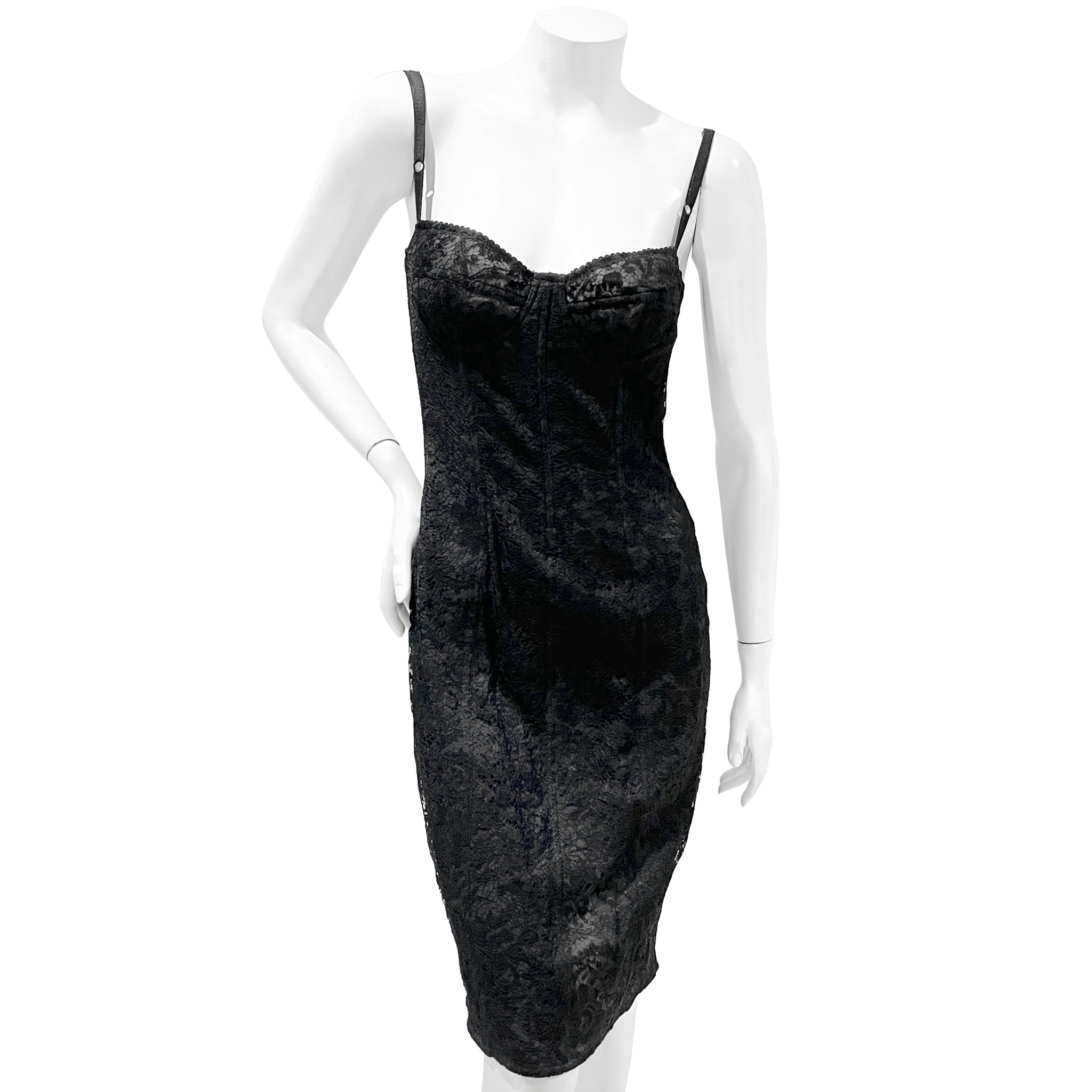 Kanon spade toernooi Dolce & Gabbana Black Lace Bustier Dress – Decades Inc.