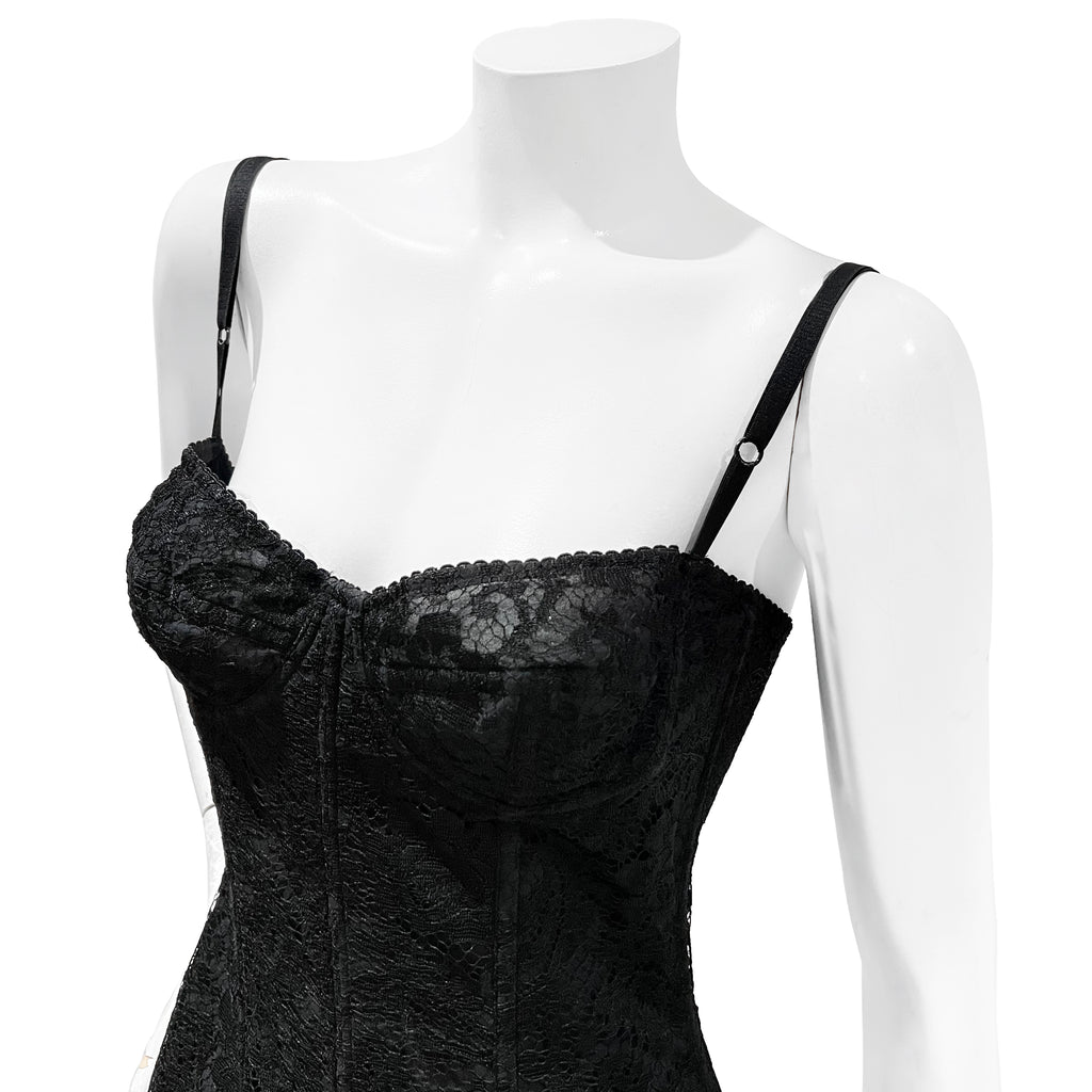 Dolce & Gabbana Black Lace Bustier Dress – Decades Inc.