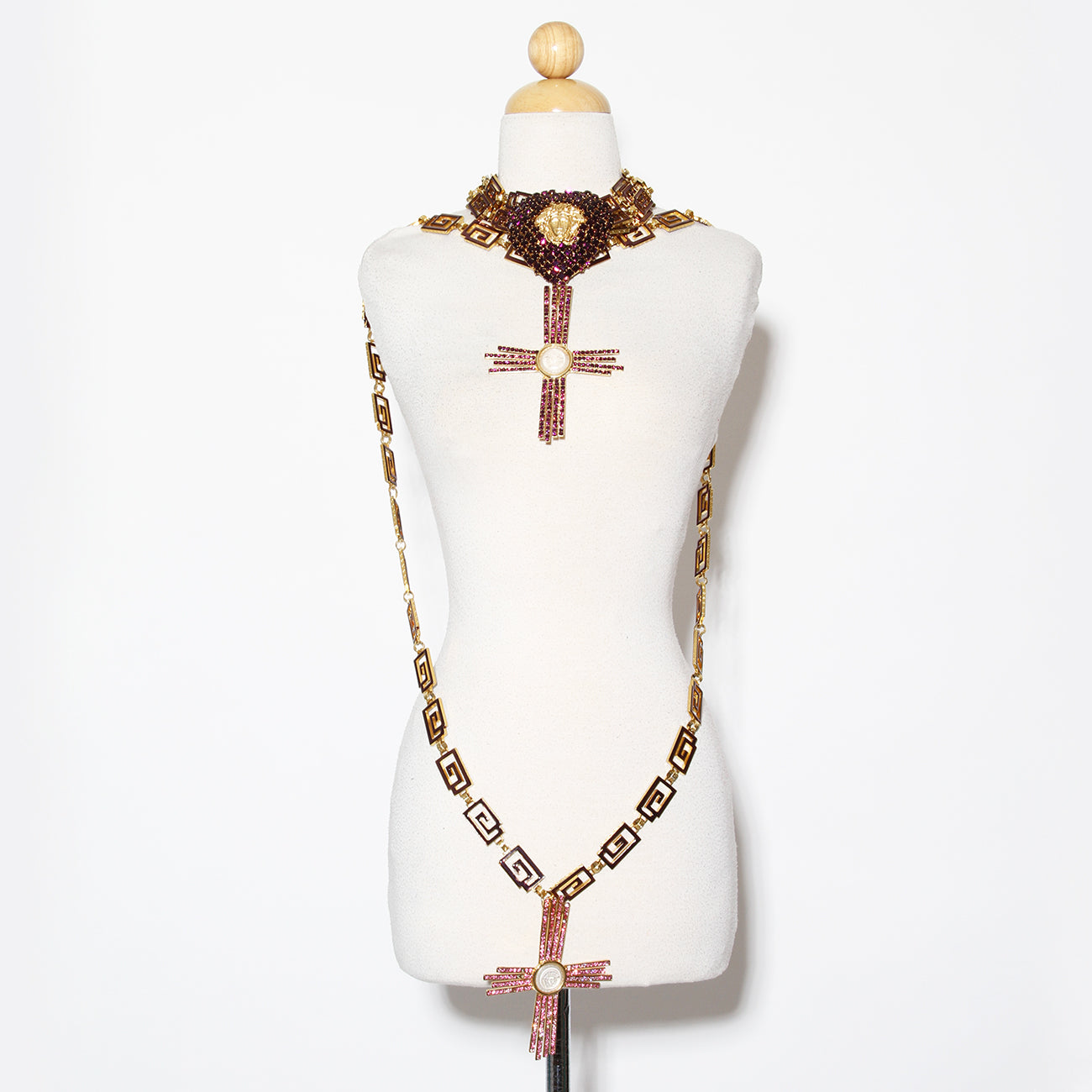 Versace Cross Heart Chain Belt 