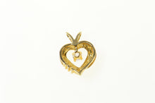 Load image into Gallery viewer, 10K Heart Syn. Tanzanite CZ Accent Heart Pendant Yellow Gold