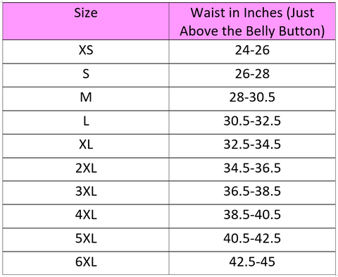 Waist Trimmer Size Chart - Greenbushfarm.com