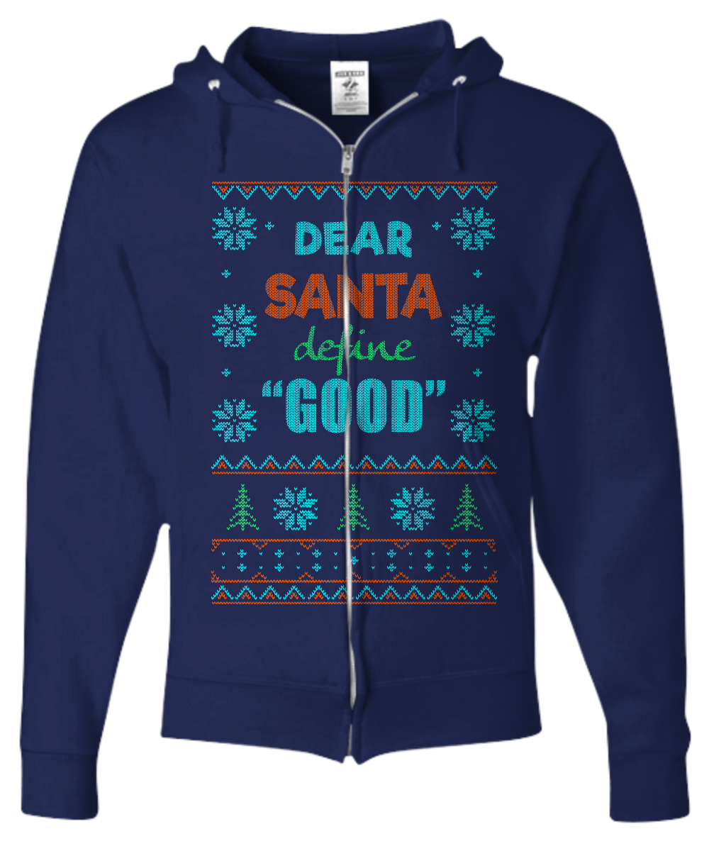 dear santa define good sweater