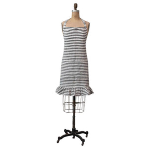 Woven Cotton Striped Apron with Ruffle - Fox & Fig