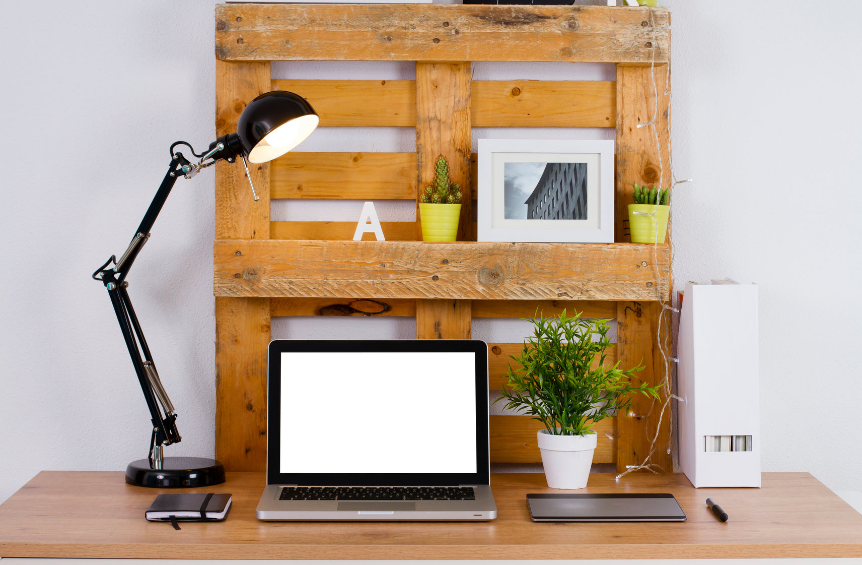 Repurposed desk shelves