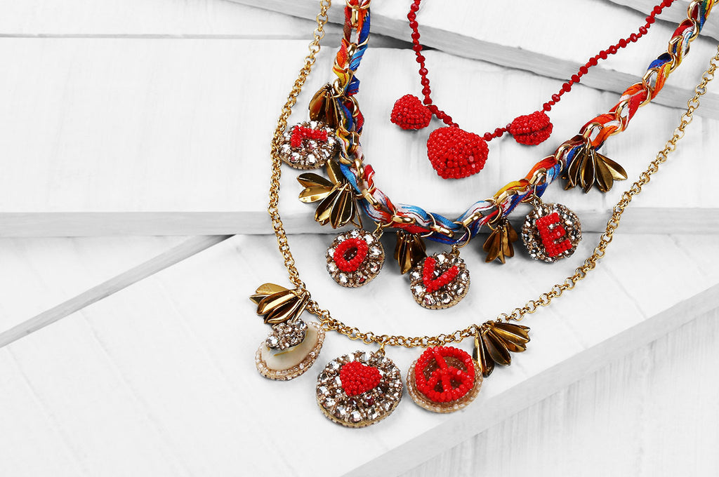 Deepa by Deepa Gurnani Handmade Multi Strand Love Necklace