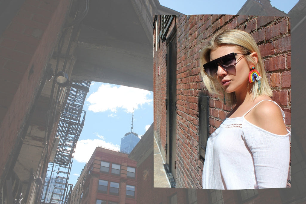 Tribeca Alley featuring our Rainbow Earrings