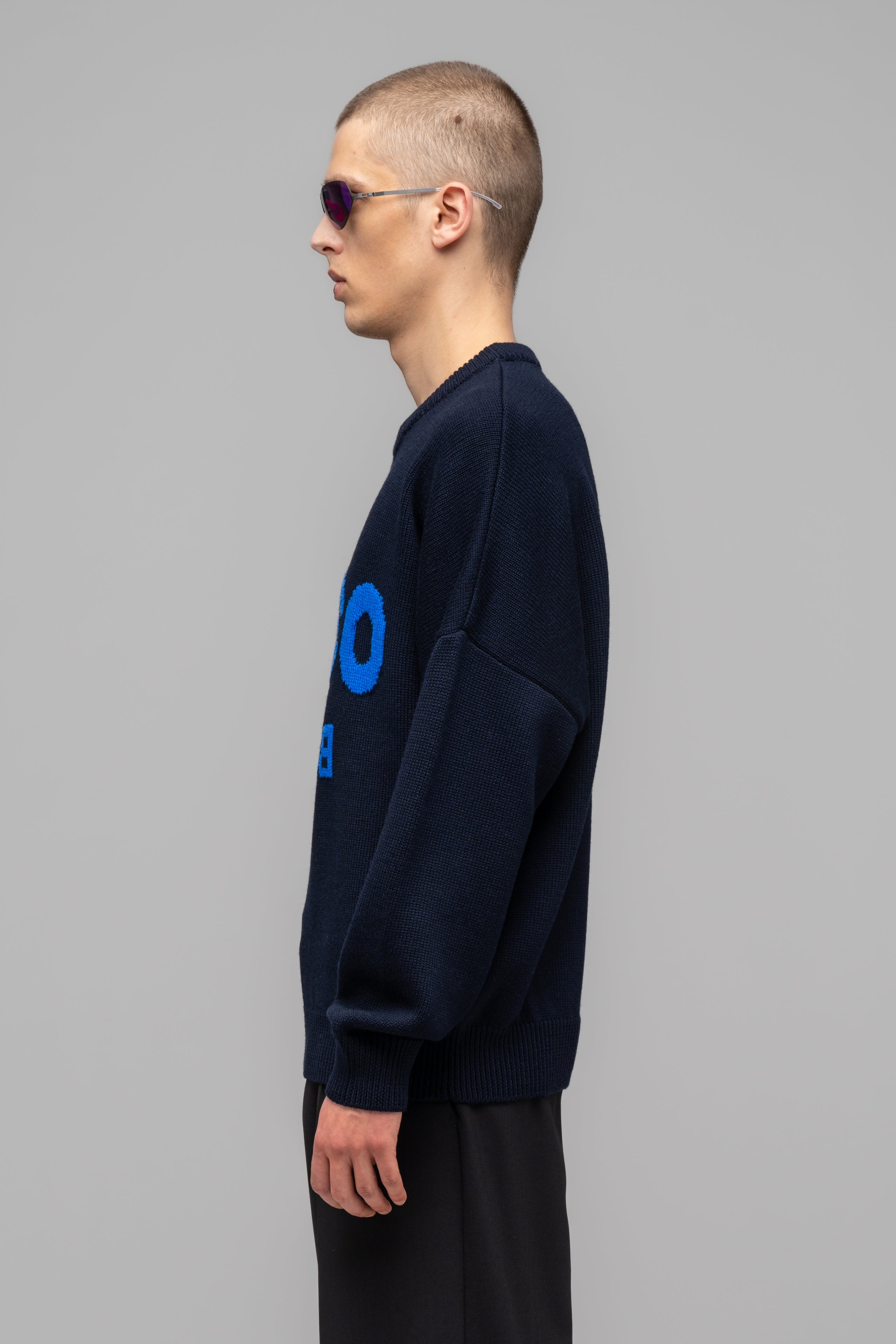 "SELFIE" SWEATER DARK BLUE - WU101788-2