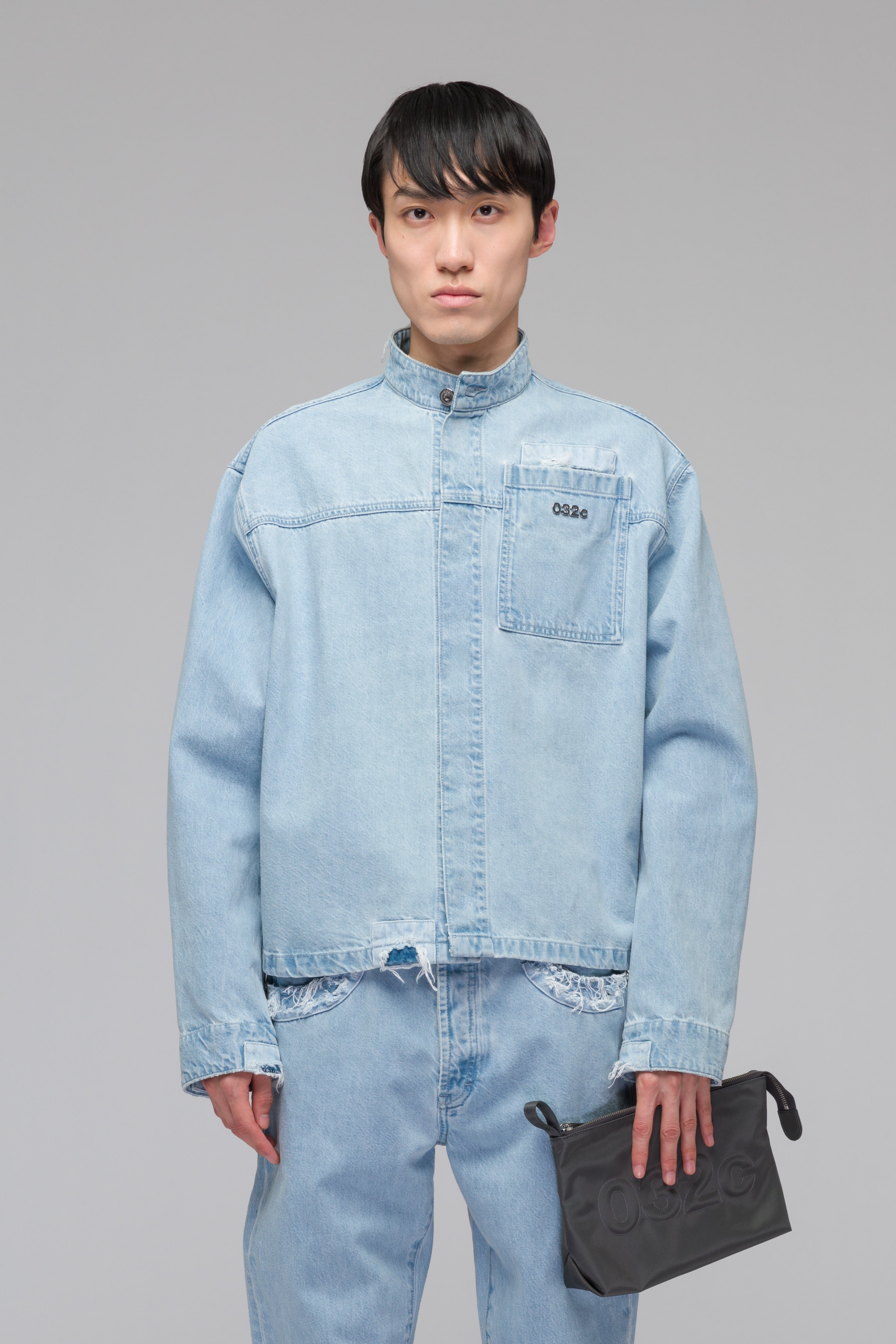 DOUBLE SHIFT' PATCHWORK DENIM JACKET | 032c