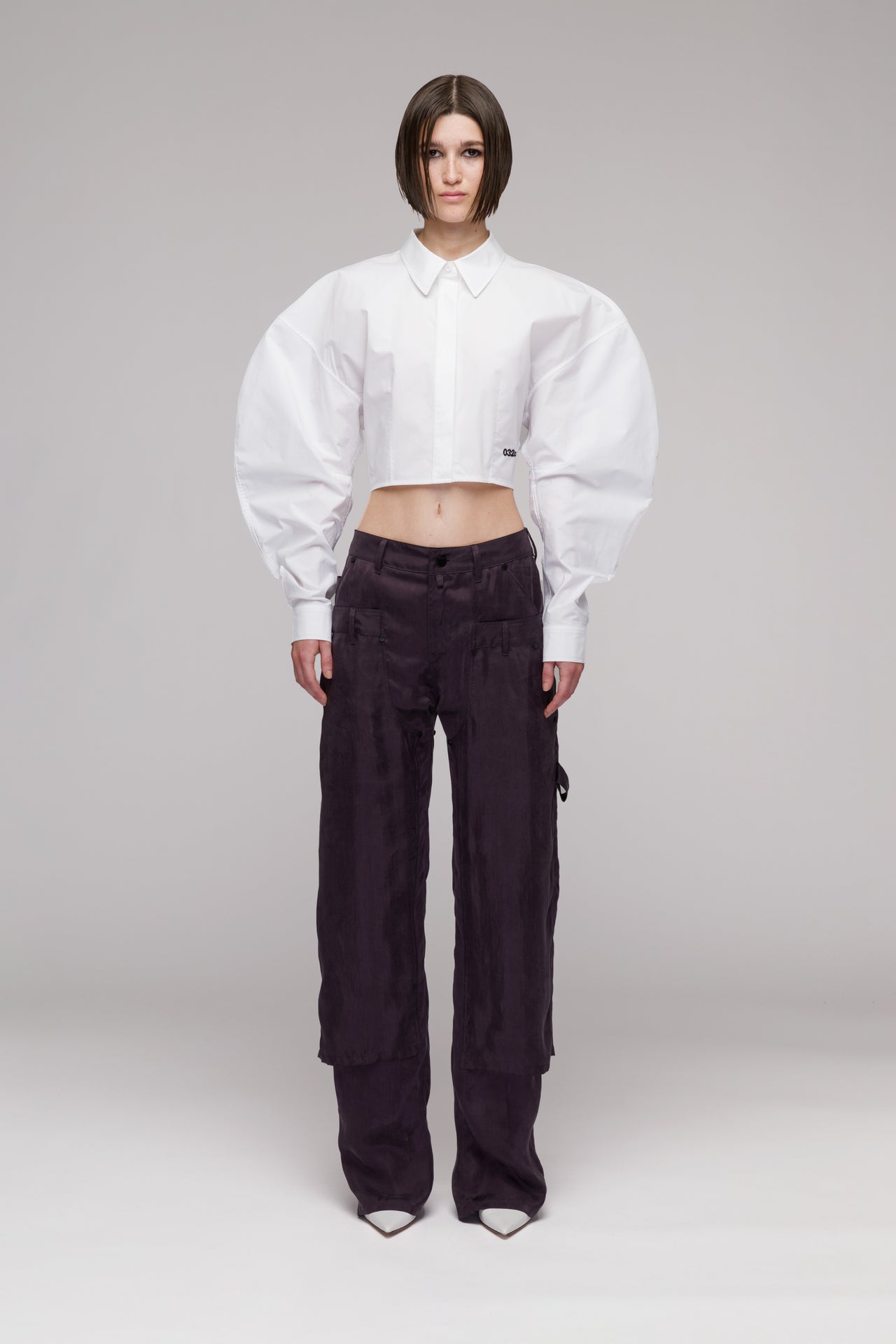 "ARCHER" WOVEN CROPPED SHIRT