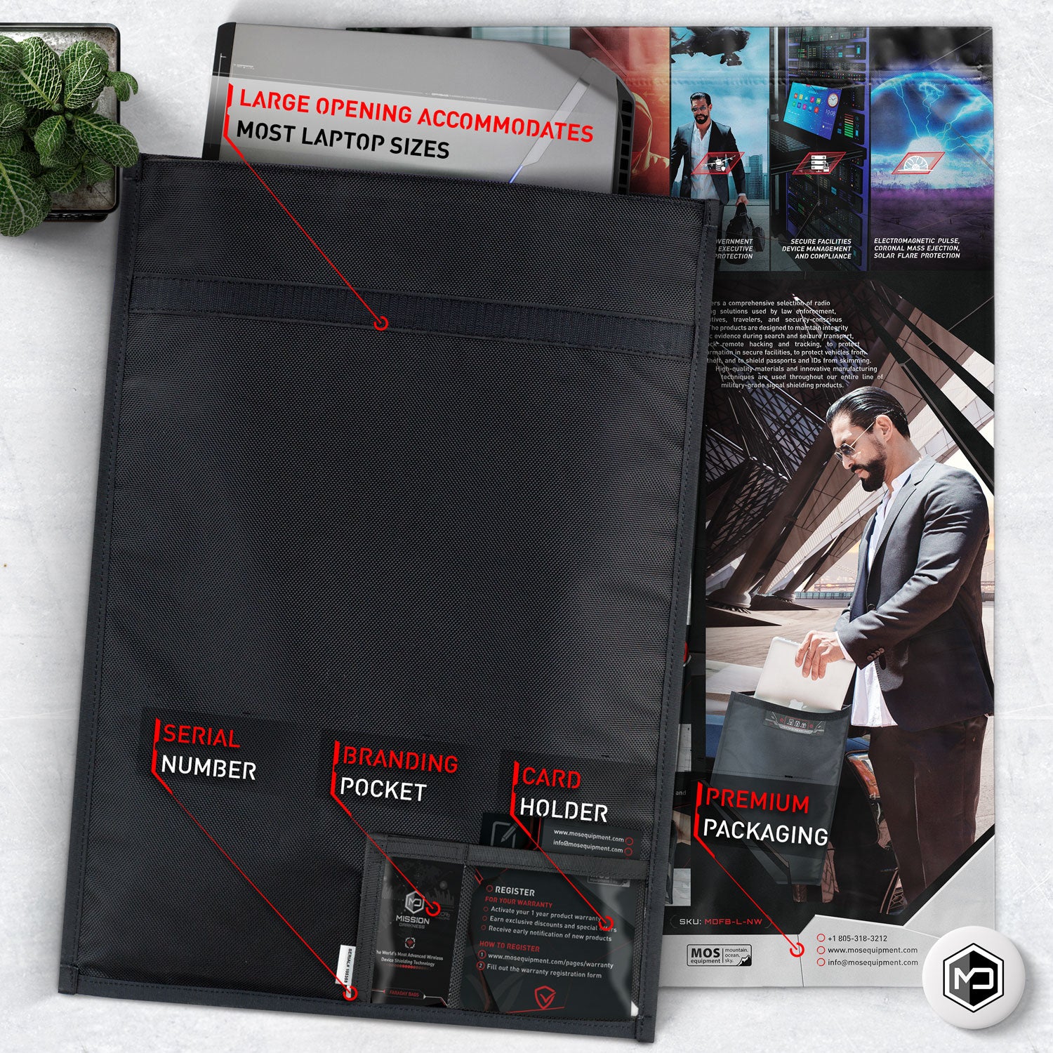 Mission Darkness Large Window Faraday Bag for Laptops - Teel  TechnologiesTeel Technologies